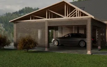 Навес Nbx6 — ракурс конструкции №1 (под ключ)