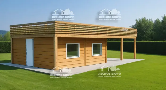 Деревянная беседка модель Nk6 — ракурс конструкции №1 (под ключ)